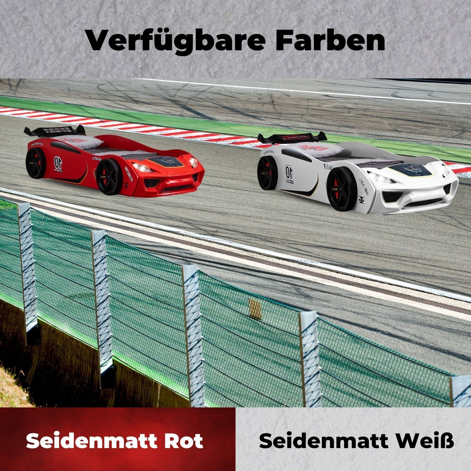 Autobett mit Beleuchtung und Fernbedi, shops Rennautobett, Kinderbett,