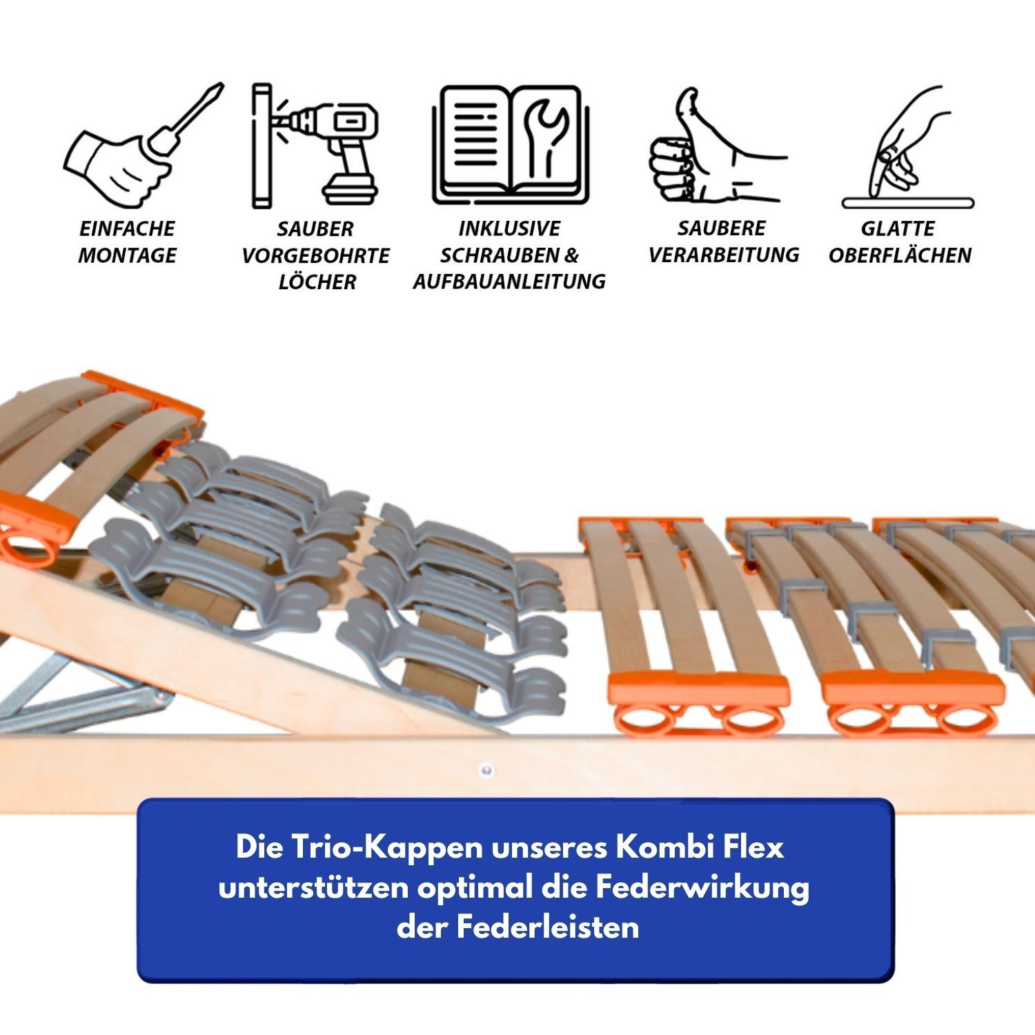 Coemo KombiFlex Federleisten-Teller-Lattenrost starr oder verstellbar